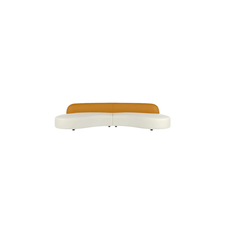 Semi-circle light luxury arc sofa, 27.56" H x 110.23" W x 32.68" D, 5