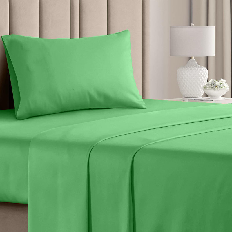  Premium Luxury 4 Piece Rayon from Bamboo Sheet Set, Twin Sheet Set with 2 Pillowcases, Mint