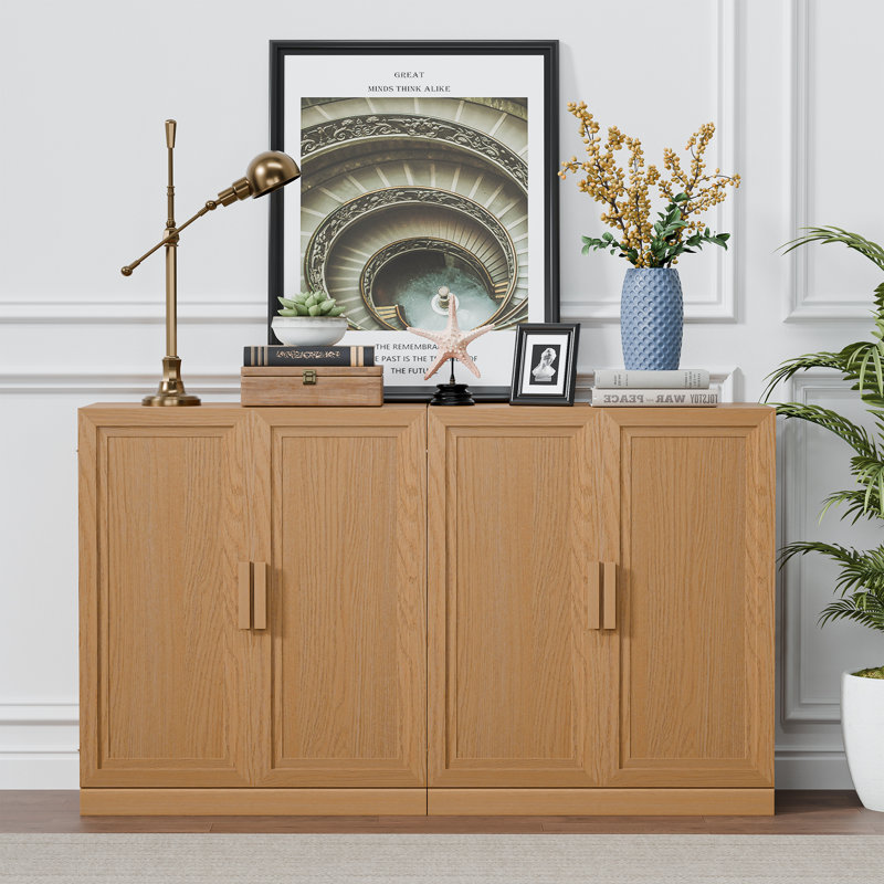 Buffet 62 po avec tablettes réglables Mancilla, Naturel