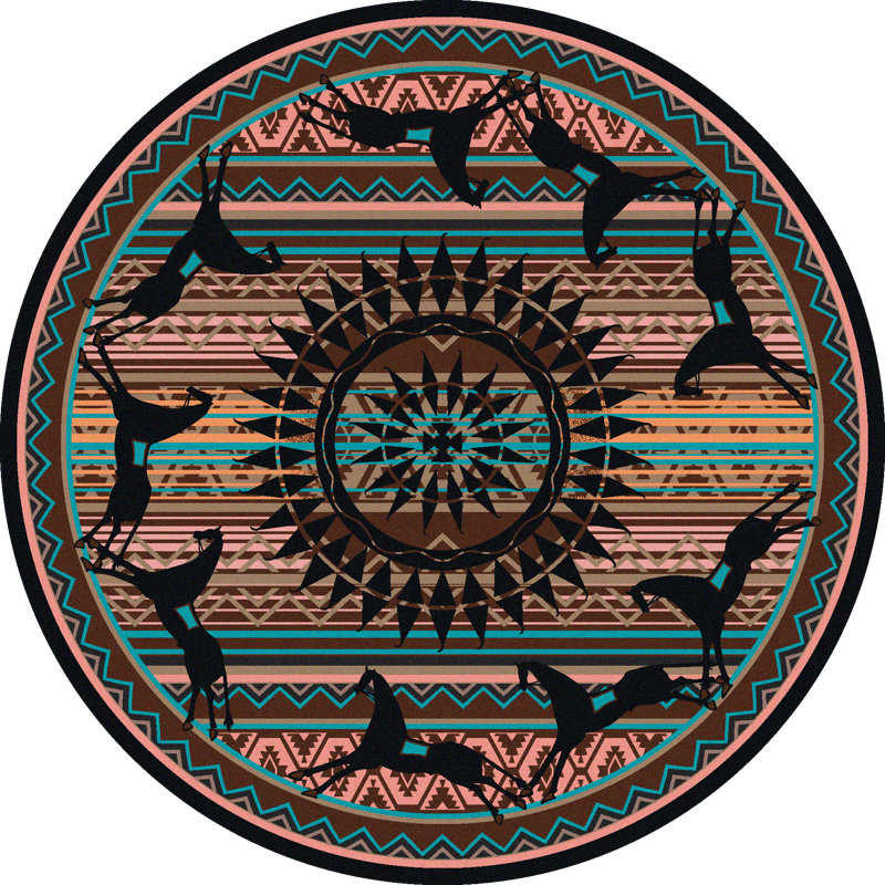 Tapis turquoise à motif sud-ouest Menik, Rectangle : 2 pi 8 po x 3 pi 11 po