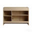 Meuble-lavabo autoportant de 122 cm (119 cm) avec 3 portes d'armoire à fermeture amortie, contreplaqué, chêne des dunes (emballage démonté) - Lavabo non inclus