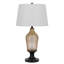 Lampe de table en verre cannelé avec base en métal bronze foncé fumé, hauteur 77,5 cm (30,5 po).