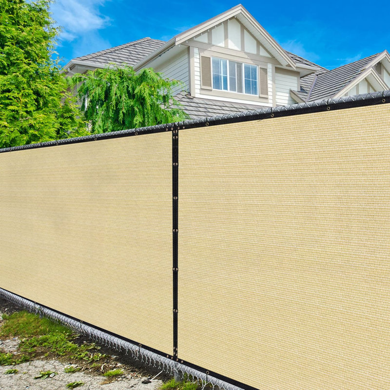 Beige Heavy Duty Fence Privacy Screen with Grommets, 4' x 50'