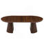 Table basse en bois ronde en bois, flexible et extensible, multifonctionnelle et peu encombrante, conception ovale à la mode et pieds à lattes, table à thé ou bureau, table de salon moderne