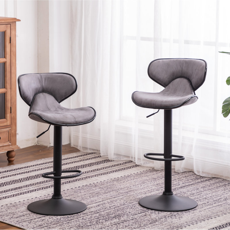 2 po gris, base avec siège pivotant, siège rembourré confortable, l 17,55 po x P 21,36 po x H 34,5 à 42,5 po, Gris