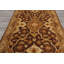 Tapis brun / beige / or en laine noué à la main de conception unique 6 pi 1 po x 9 pi 3 po