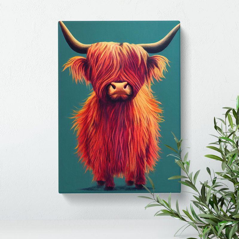 An Awesome Highland Cow - Wrapped Canvas, 60cm H x 40cm W x 3cm D