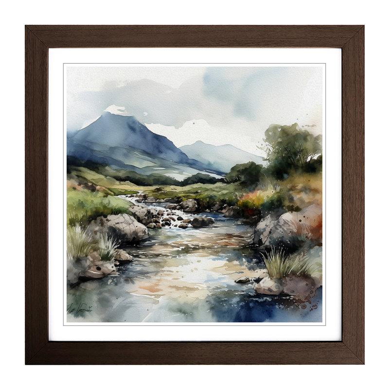 Scotland Watercolour No.2 - Framed Print, Walnut