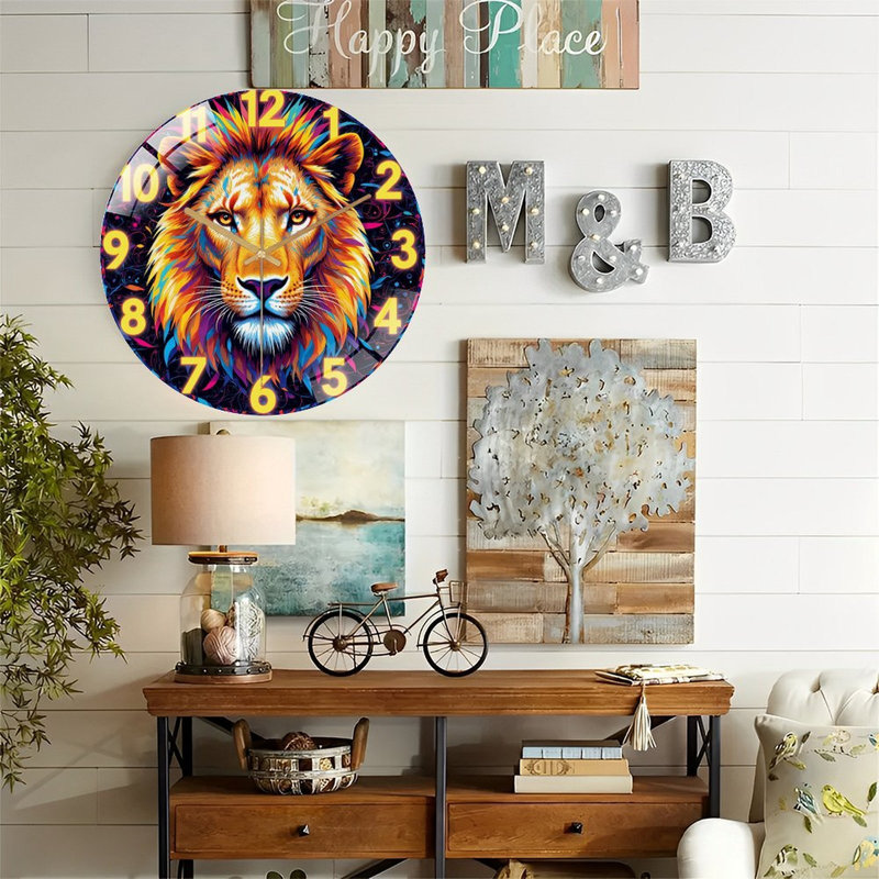 Horloge murale Vibrant Lion
