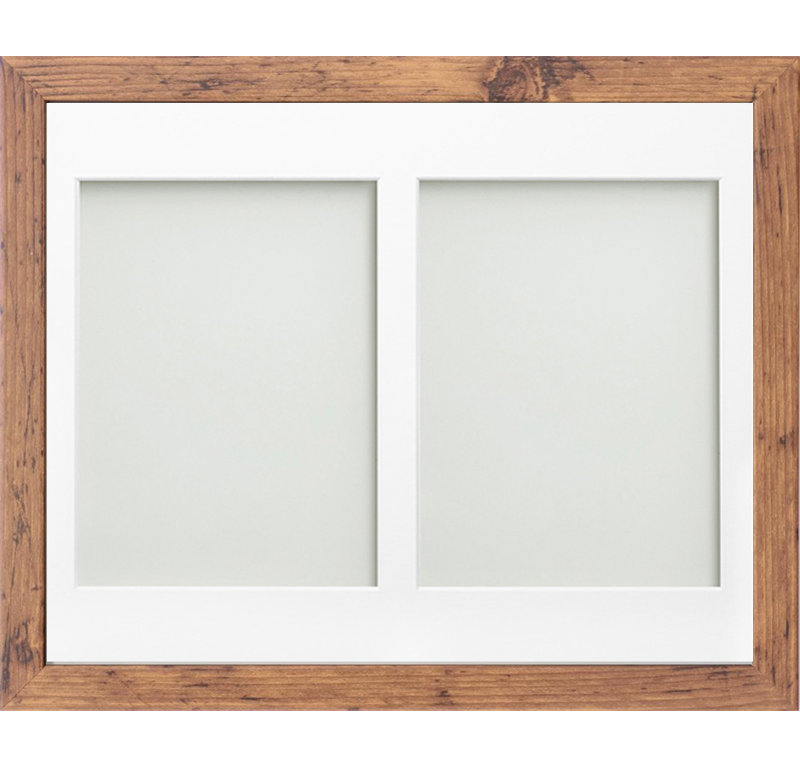 Markeice Matte Picture Frame with Mat, 6cm x 8cm, Rustic
