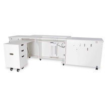 Kangaroo Sydney Sewing Cabinet with Electric Lift, Ash White