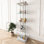 Vitrine en verre à assemblage rapide avec lumières DEL, 1 porte et 4 tablettes, verre trempé moderne, pour les chambres à coucher et les salons, blanc, support de charge de 45 livres par configuration d'éclairage de 12 couleurs