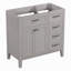 Meuble-lavabo 36 po sans lavabo, base d'armoire seulement, armoire de salle de bain avec tiroirs, structure solide et panneau de fibres à densité moyenne-2009039123