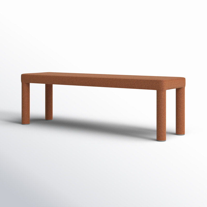 Dotty Upholstered Dining Bench, Rust Basketweave
