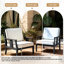 Chaise longue d'extérieur en bois de teck l 27,1 po avec coussin Louque-651570815-651251285