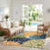 Tapis intérieur/extérieur Alsaedi floral vert/bleu/orange