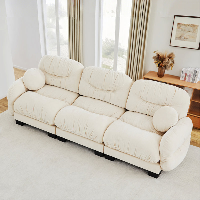Canapé modulaire 3 places Chenille, Chenille beige
