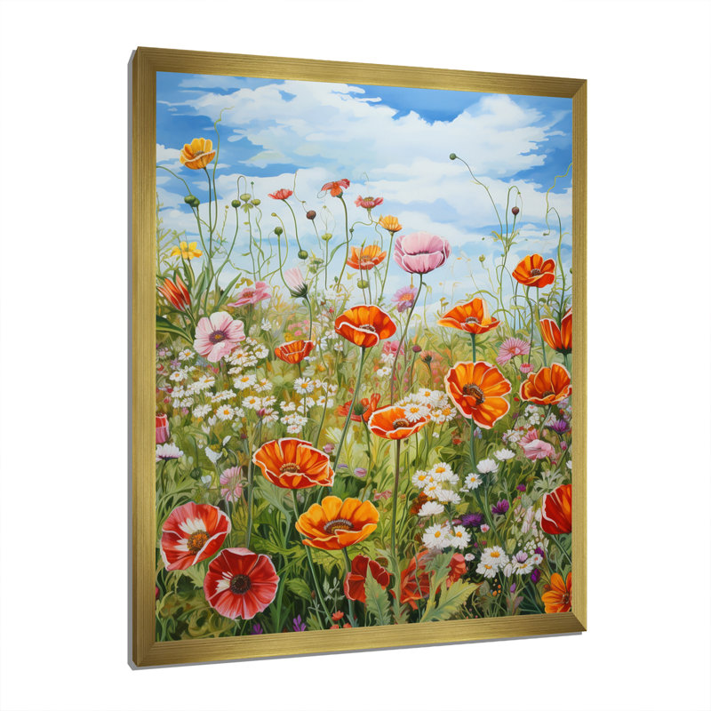 Célébration des fleurs sauvages de Spring Mountain, H 20 po x l 12 po x P 1 po, Cadre doré à une seule photo