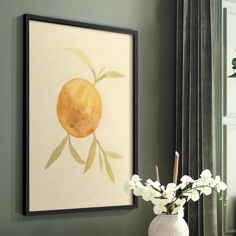 Dappled Oranges II Framed Print - Solid Wood, Black, 14" H x 11" W