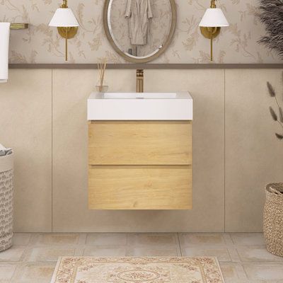 Meuble-lavabo simple 24 po avec plateau Kansiray
