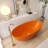 65''Solid Solid Surface Bathtub, Freestanding Soaking Bathtub-111987430