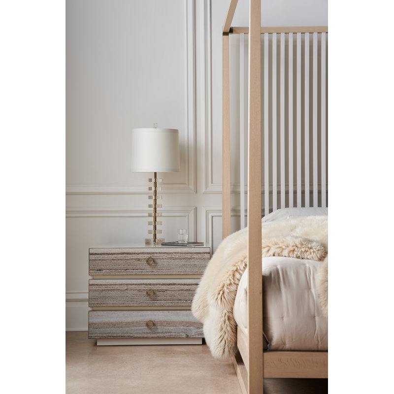 Pinstripe Solid Wood Canopy Bed, King
