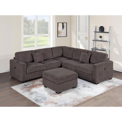 Sectional sofa with footstool