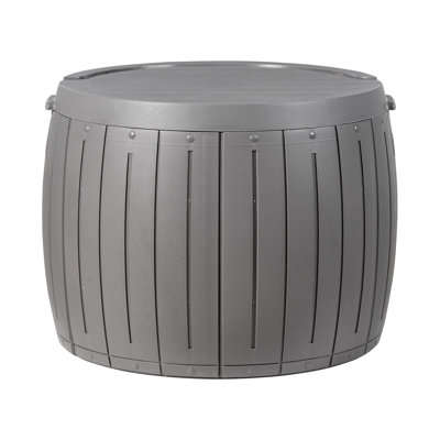 17 Stories 56cm W 161L Polyethylene Plastic Lockable Deck Box in Grey