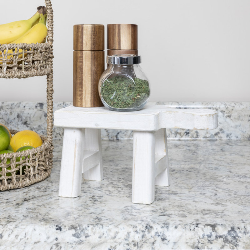 Piédestal décoratif en bois, Blanc
