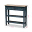 Console à 2 tiroirs Kailey - brun / bleu, H 29,62 po x l 31,34 po x L 9,83 po-658181838-658181839