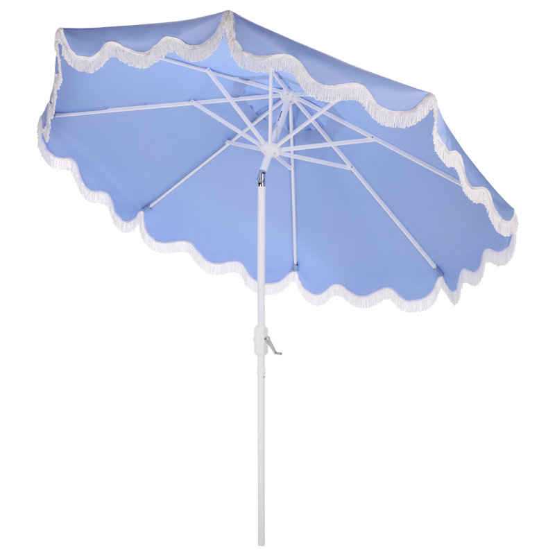 Parasol à manivelle 9 pi Torsa, Bleu pastel
