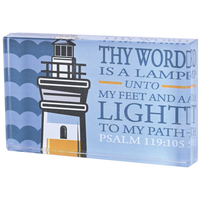 Tabletop Glass Lighthouse Your Word Is