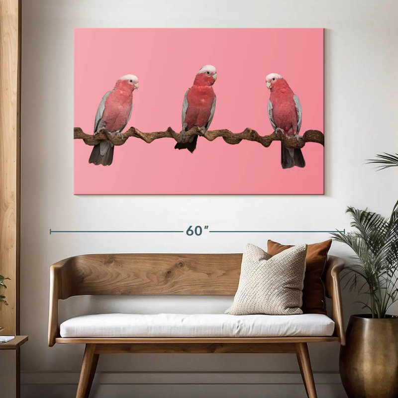 Trois oiseaux, H 34 po x l 51 po