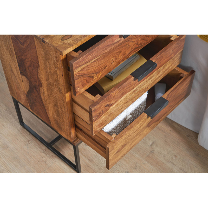 Adriann 50cm W Iron Bedside Table