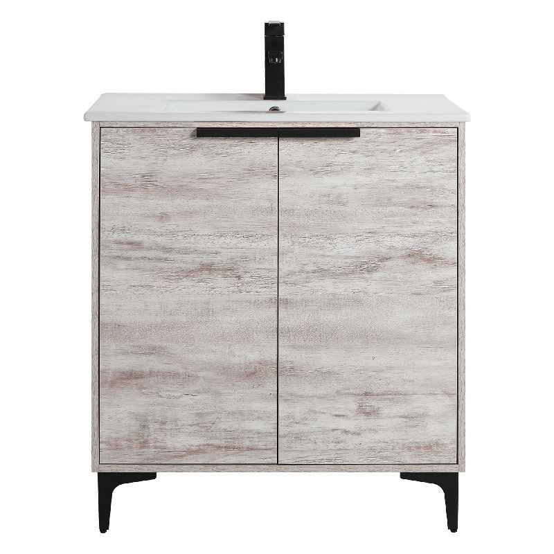Ensemble de meuble-lavabo simple 30 po Deaunte, Noir mat