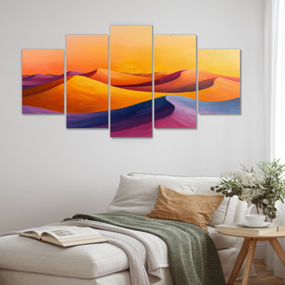 «Yellow Sunset In The Sahara - Desserts», ensemble d'art sur toile