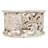 Hadlei Coffee Table Handcrafted Mango Wood Floral Carved Cut Out Design Distressed White Finish 33 Inch