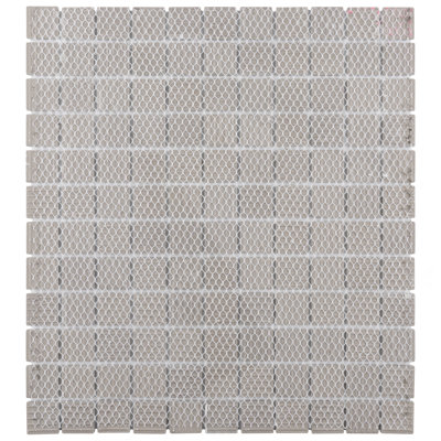 Metro 1" Square Matte White 10-3/4" x 11-3/4" Porcelain Mosaic Floor and Wall Tile