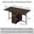 No Assembly 12'' to 59''W Extendable Dining Table for 2-6 People, Space-Saving Moveable Wood Kitchen Island with Wheels, Modern Folding Kitchen Table with Storage and Drop Leaves for Kitchen and Dining Room, Brown-123497232
