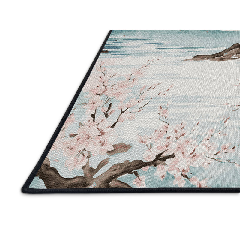 Tapis gris lavable à la machine, Rond 5 pi