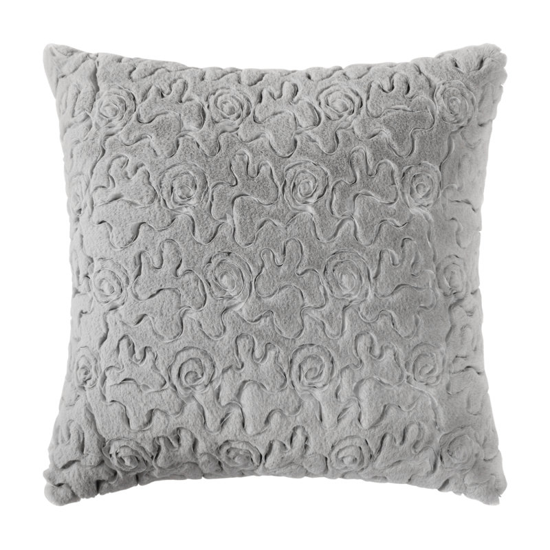  Housse de coussin Floral, H 20 po x l 20 po, Gris