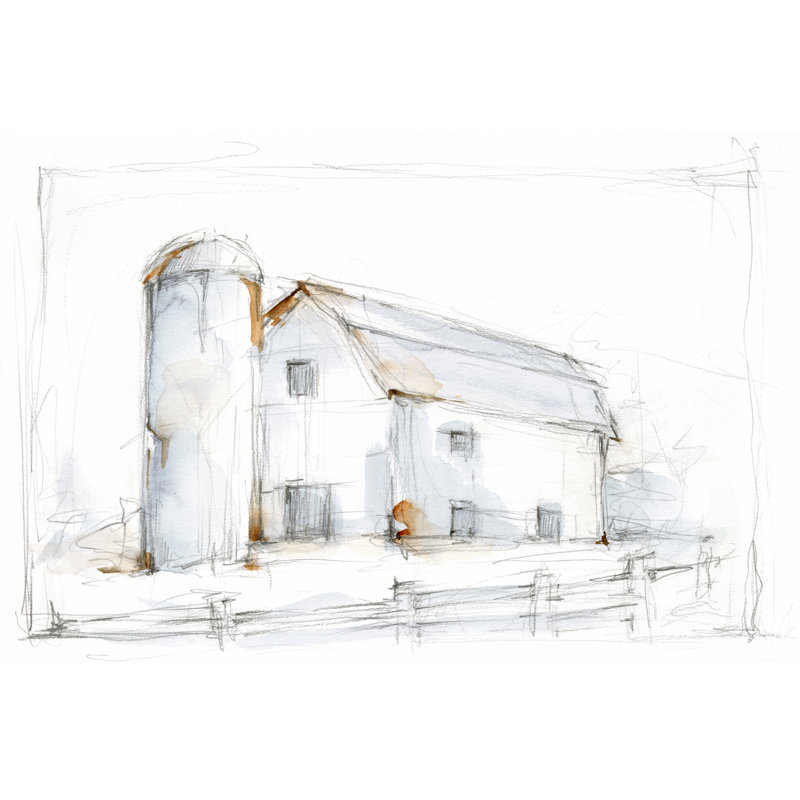 Croquis de crayon Barnyard II, H 20 po x l 30 po