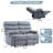 2 Seater Loveseat Recliner with Side Pockets,Fashion Classics Double Recliner with Soft backrest, cushion, and armrest for Small Space,Apartment,Office,Living Room(Dark Grey)-146590654