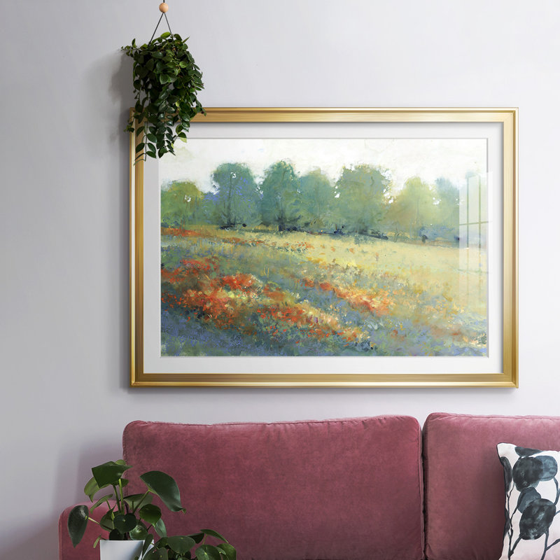 "Les Terres Rurales I", impression sur papier, Or, H 15 po x l 21 po x P 1,5 po