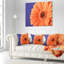 Marguerite orange sur fond mauve - coussin à imprimé floral-29600348-29600344