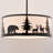 Jorene 3L Bronze Rustic Pendant Light White Linen Bear Deer Tree