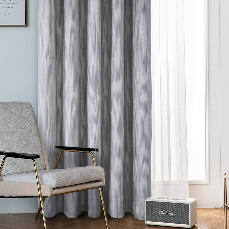 Leetta Linen Look Lined Eyelet Curtains, 229 W x 229 D cm, Grey
