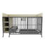 Grande cage pour animaux avec support de rangement, tiroirs, bols en acier inoxydable pour nourriture / eau - cadre en fer et matériau en bois aggloméré, noir / beige-761671401