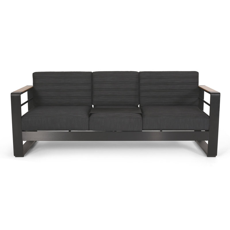 3 Seater With Aluminium Build And -blocking Seat Materials, Black Rust- - Covers,