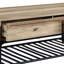 Table basse spacieuse à compartiments de 110 lb en chêne et gris sablé avec fonctionnalité